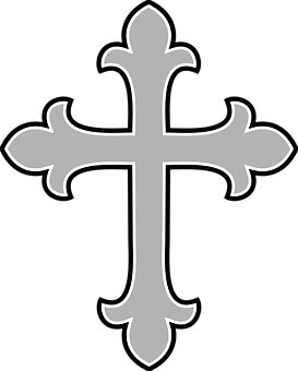 Fleurdelis Cross Graphic PNG with transparent background