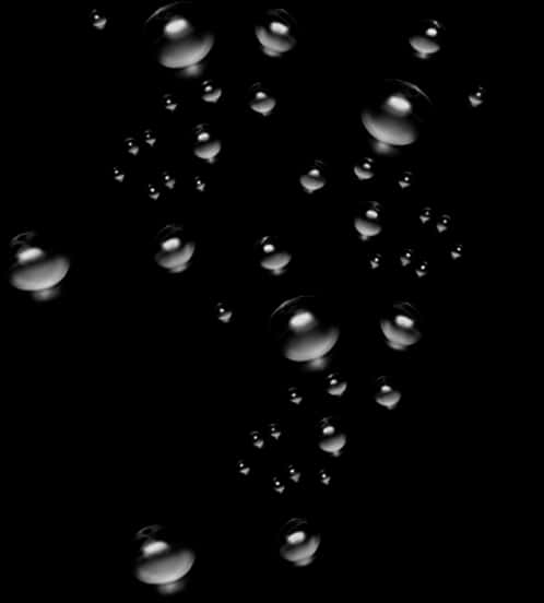 Floating Bubblesin Darkness PNG with transparent background