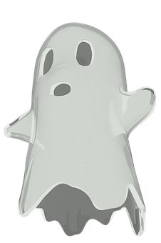 Floating Cartoon Ghost Graphic PNG with transparent background