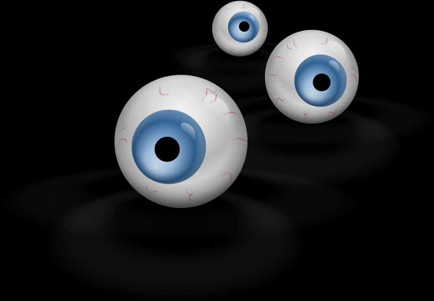 Floating Eyeballs Illustration PNG with transparent background