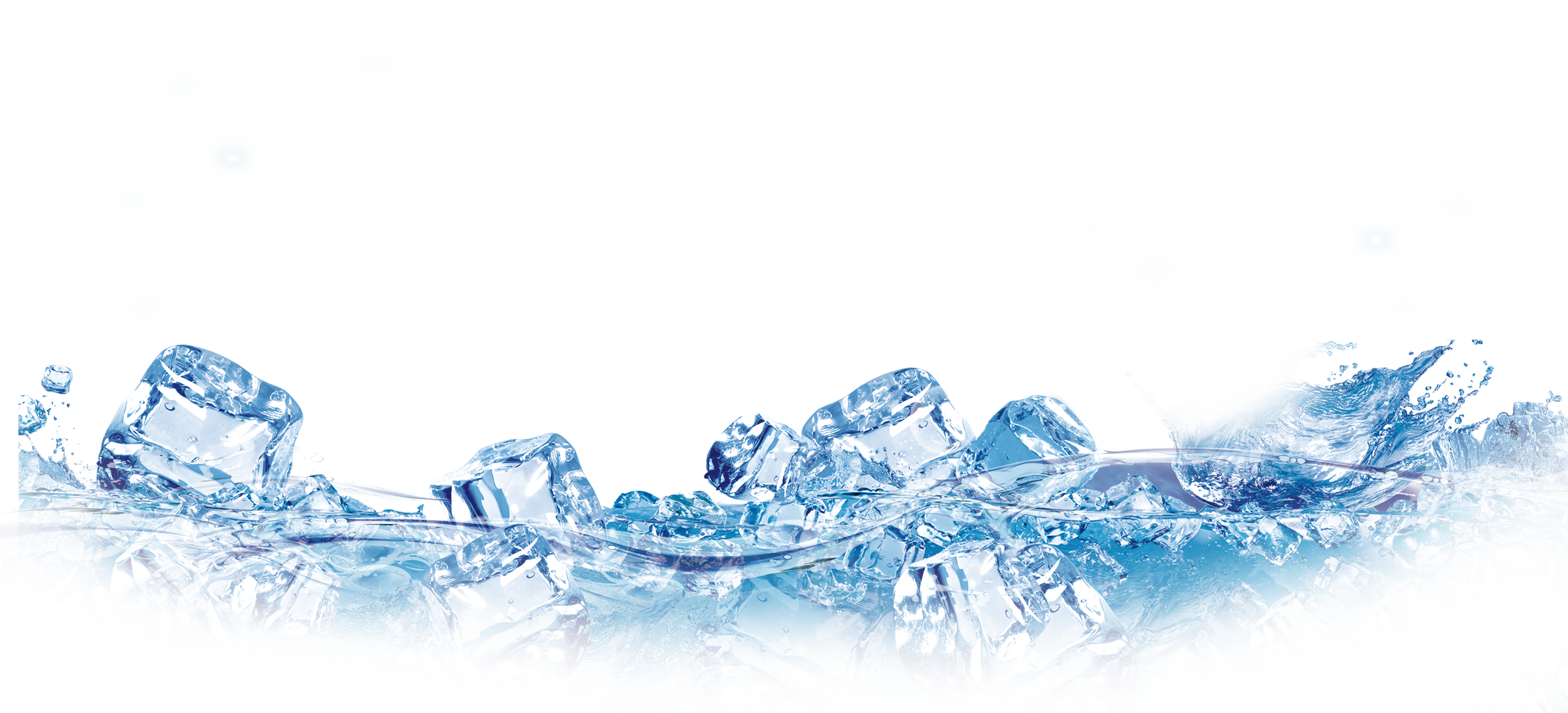 Floating Ice Cubes Water Splash PNG with transparent background