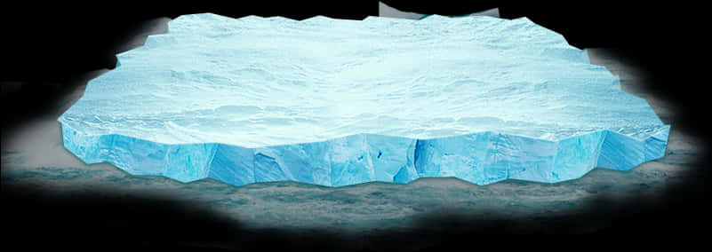 Floating Iceberg Isolatedon Black PNG with transparent background