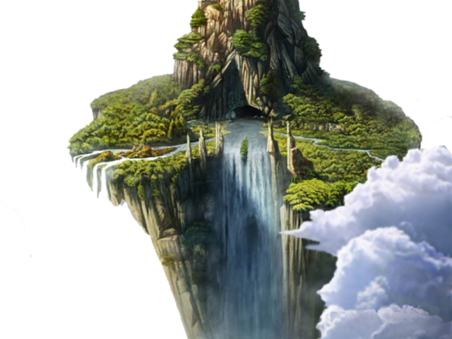 Drawn Waterfall Island - Floating Island Png, Transparent Png PNG with transparent background
