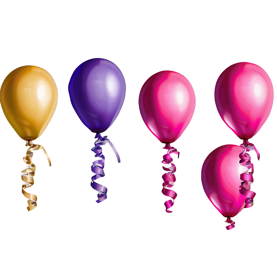 Floating Pink Balloons Festive Png Khv82