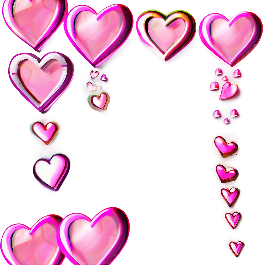 Floating Pink Hearts Png Bjr