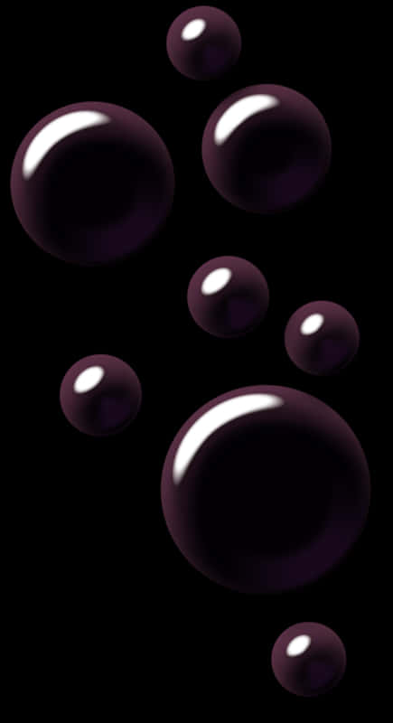 Floating Purple Bubbles Dark Background