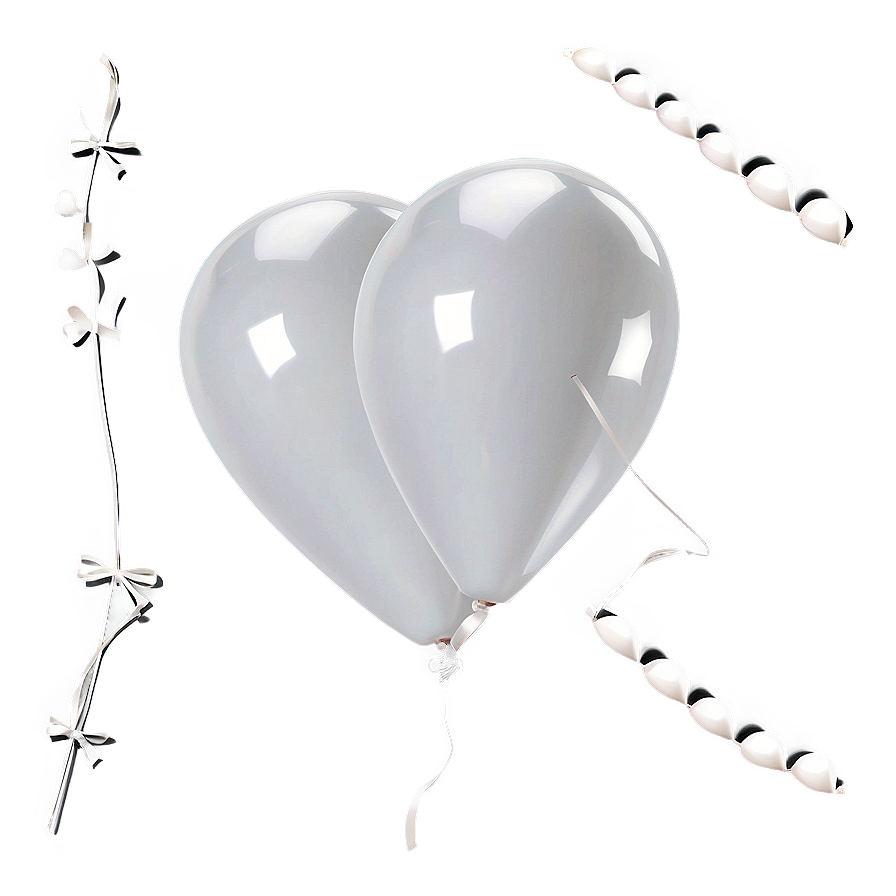 Floating White Heart Balloons Png 06122024