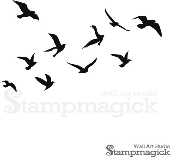 Flock_of_ Birds_ Silhouette_ Art