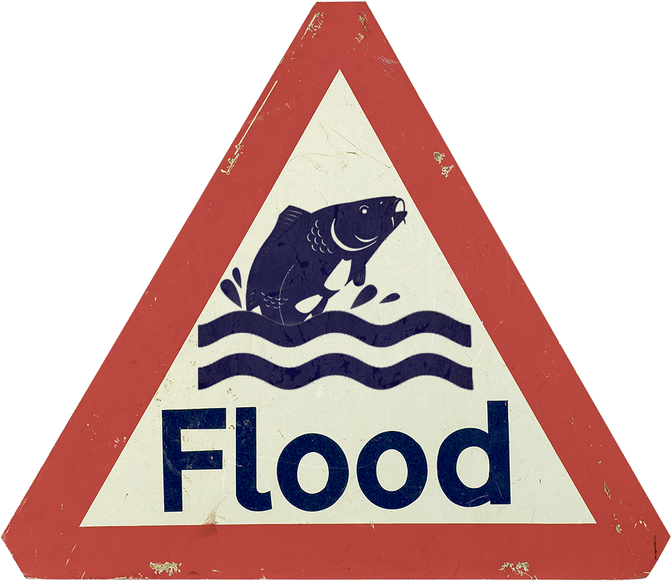 Flood Warning Sign Triangular Shape