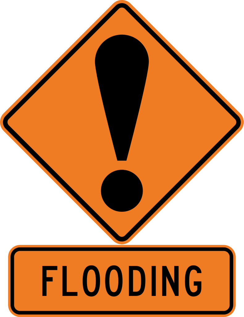 Flooding Warning Sign Graphic