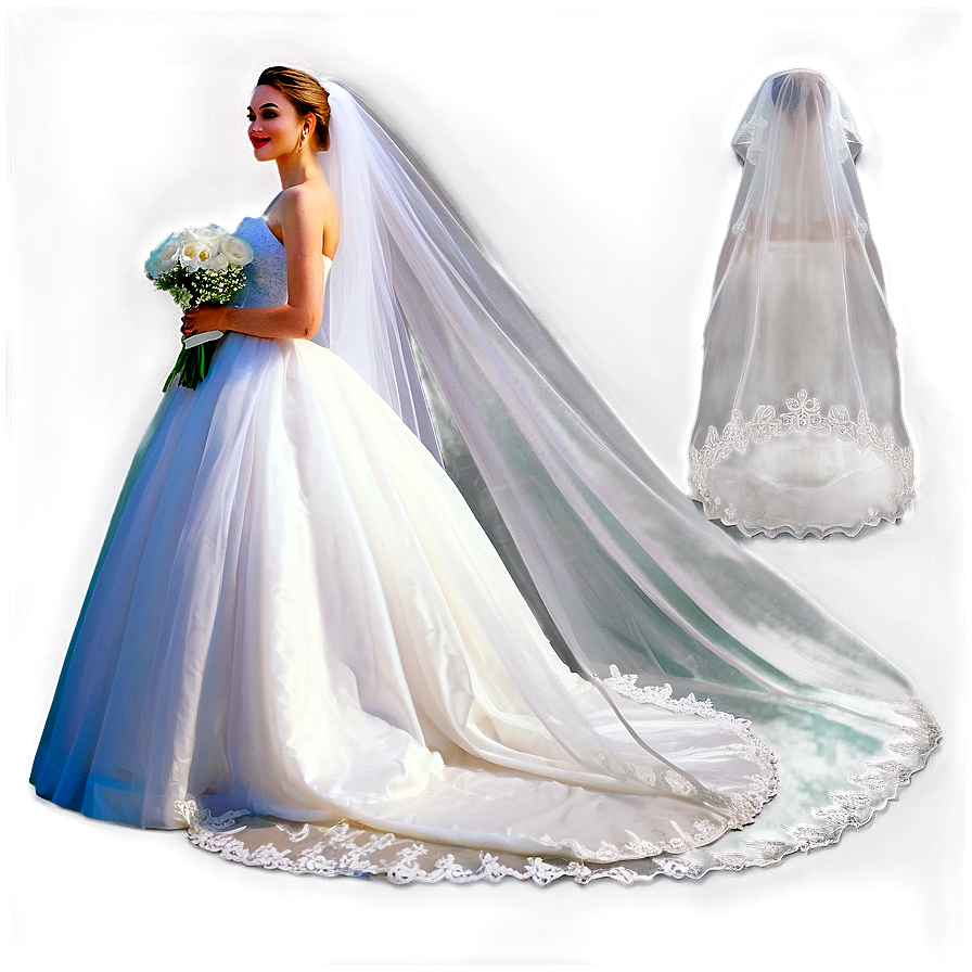 Floor Length Bridal Veil Png Trj25