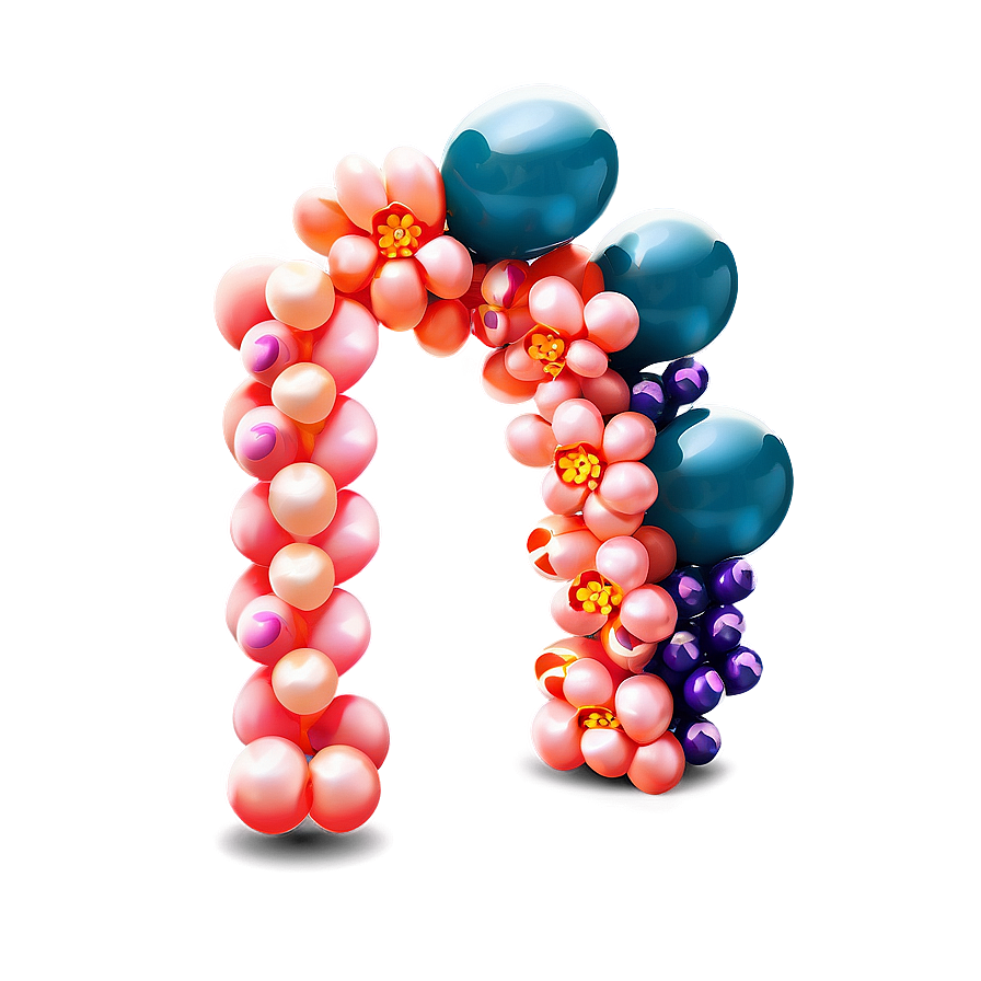 Floral and Balloon Arch Combo PNG 56 PNG image with a transparent background, free high-resolution download