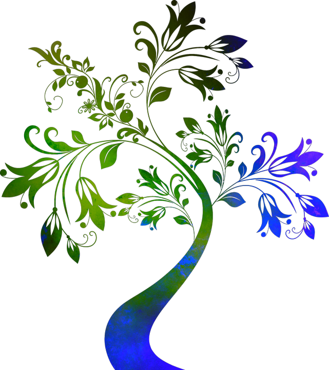 Floral Artwork Design PNG with transparent background