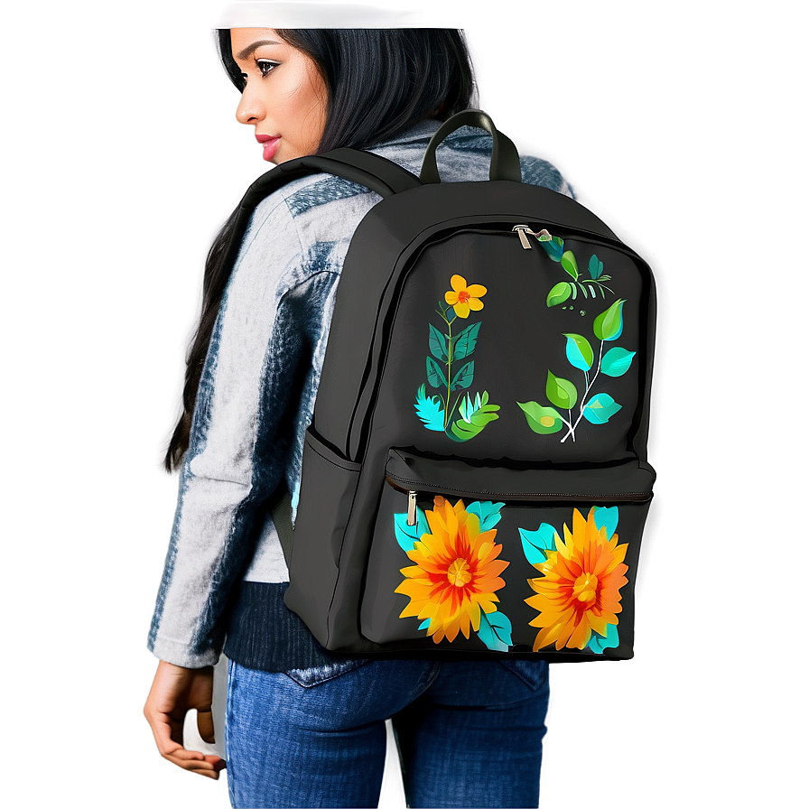 Floral Backpack Png 05252024