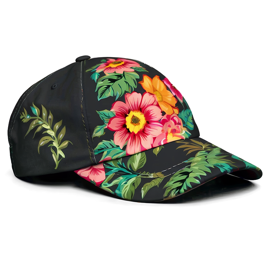 Floral Ball Cap Png 36