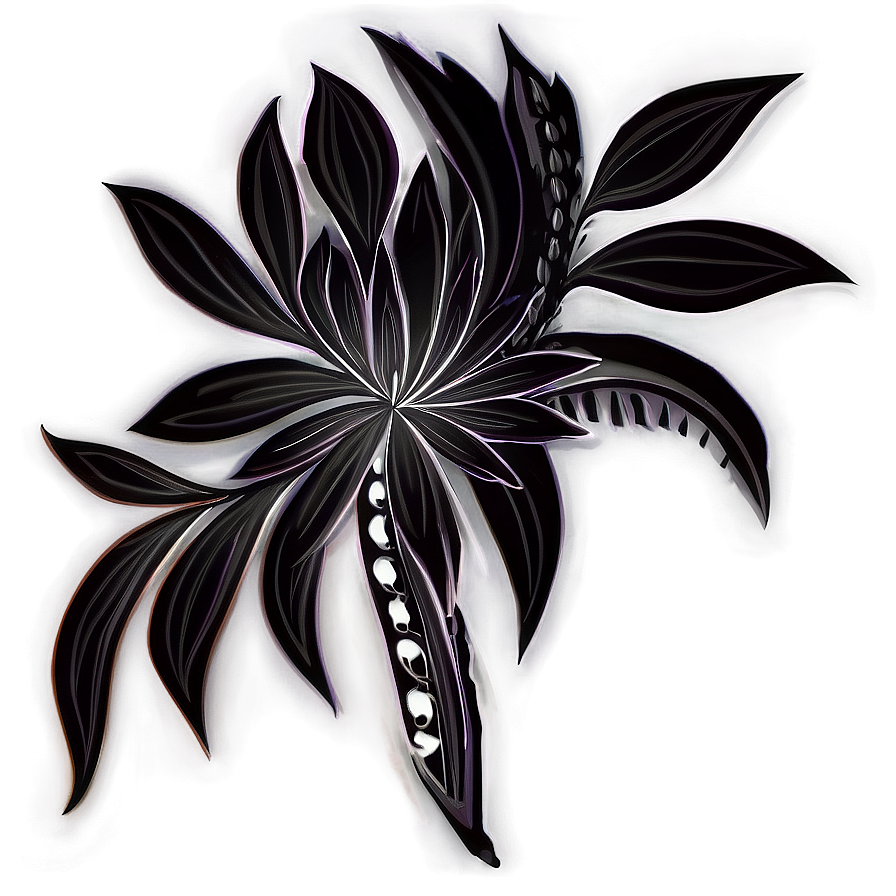 Floral Black and White Design PNG cgj PNG image with a transparent background, free high-resolution download