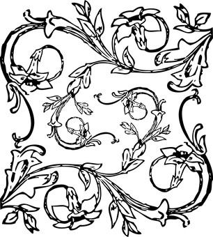 Floral Black Background PNG with transparent background