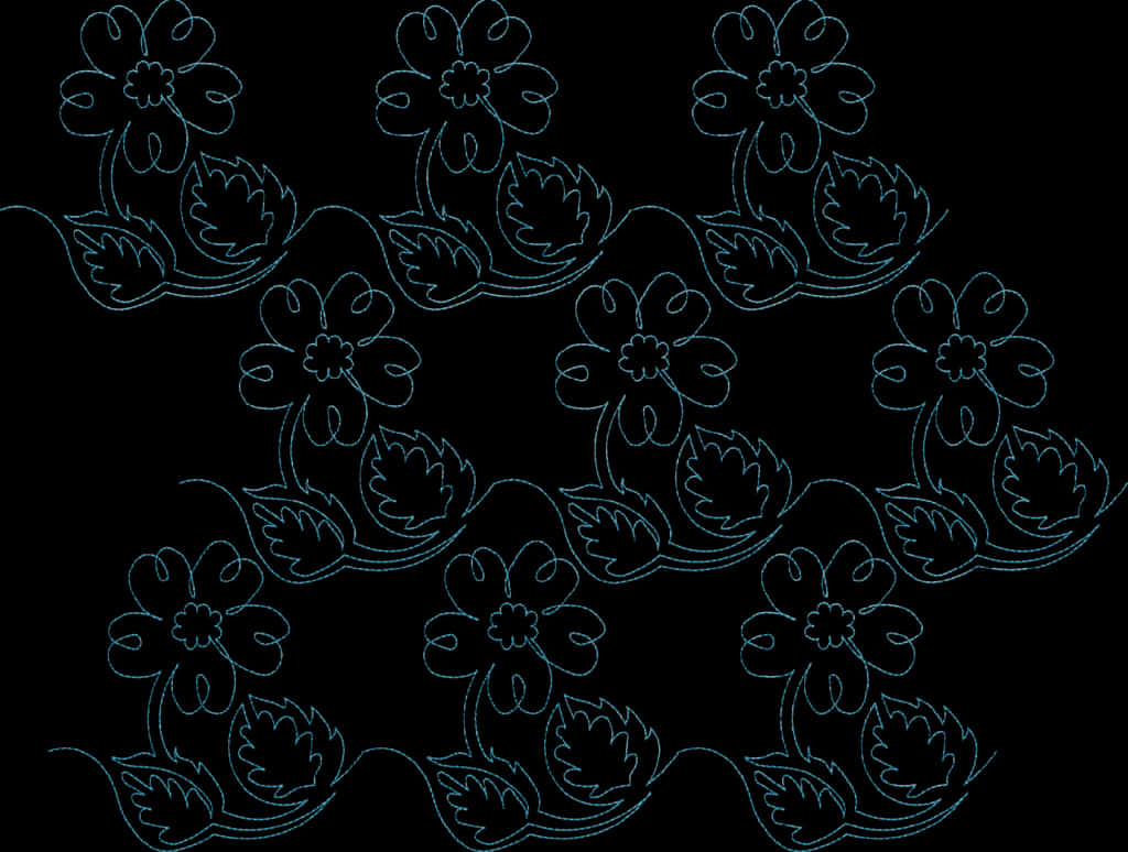 Floral Border Design Outline