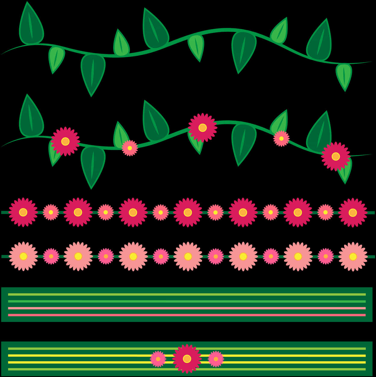 Floral_ Border_ Design_ Vector PNG image with a transparent background, free high-resolution download