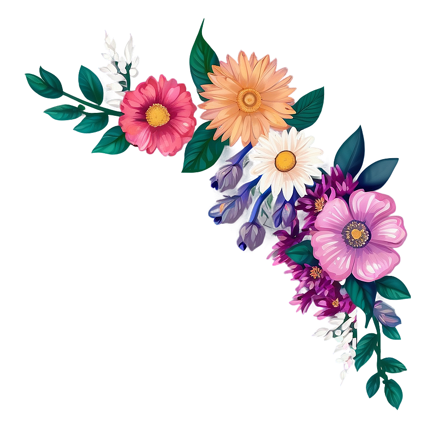 Floral Bouquet Border Png Nrr57