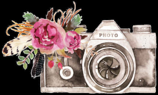 Floral_ Camera_ Watercolor_ Artwork