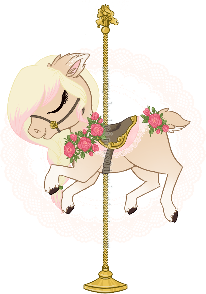 Floral Carousel Unicorn Illustration