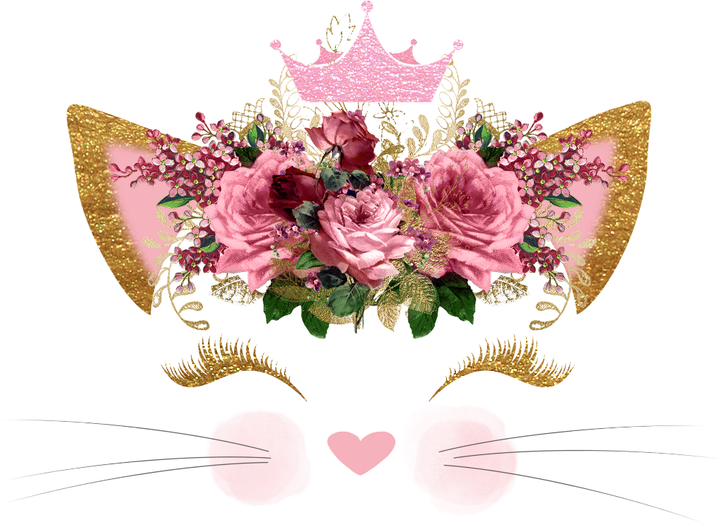 Floral Cat Crown Artwork