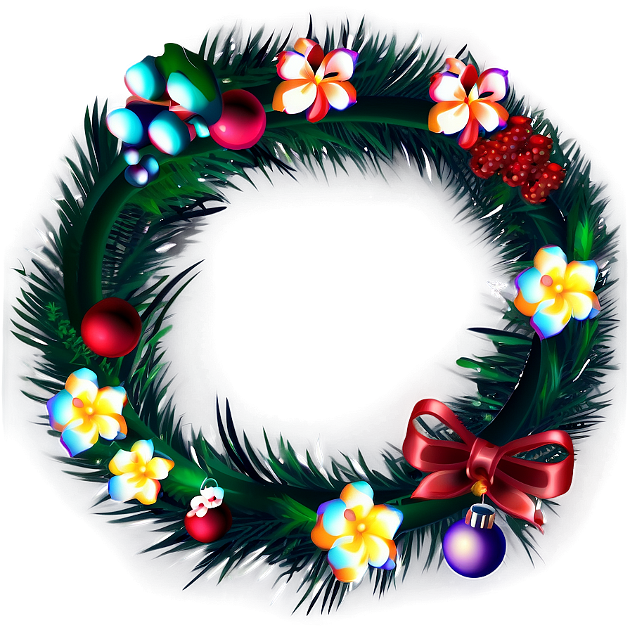 Floral Christmas Wreath Png 22