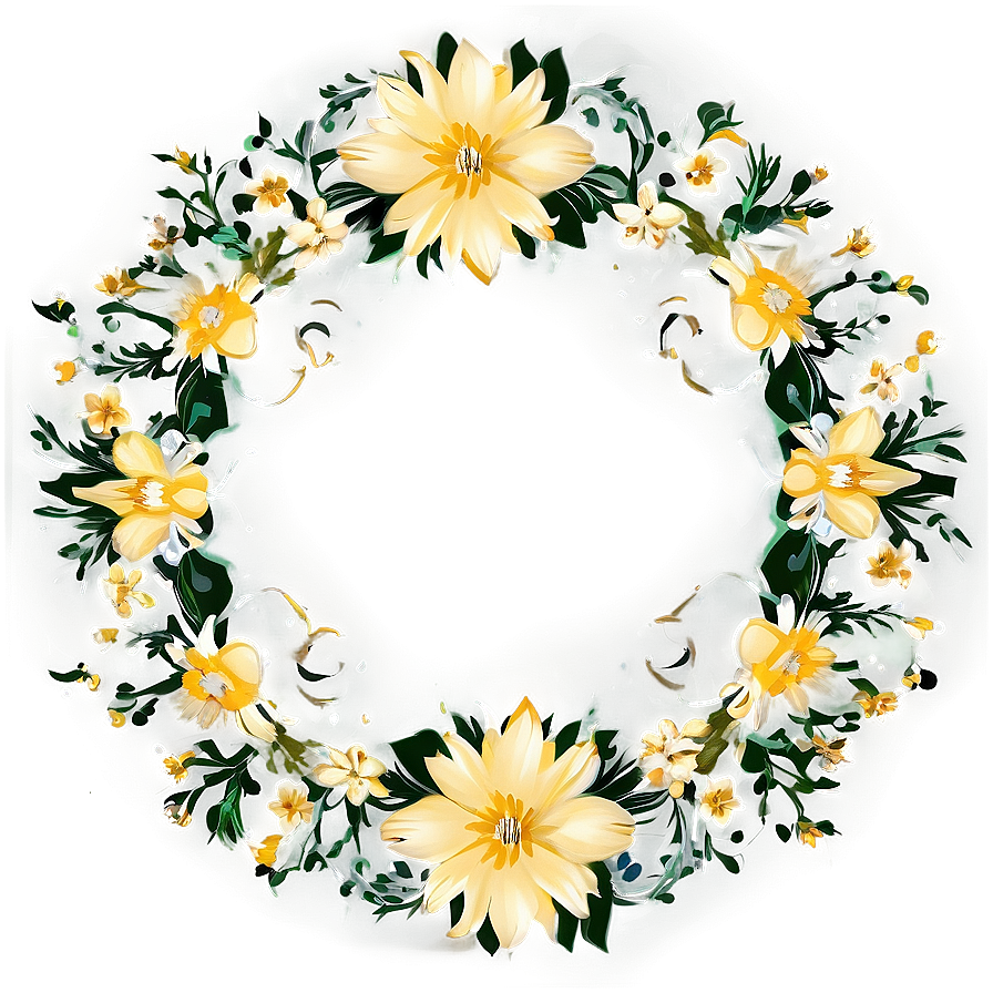 Floral Circle Frame Png Qgf4