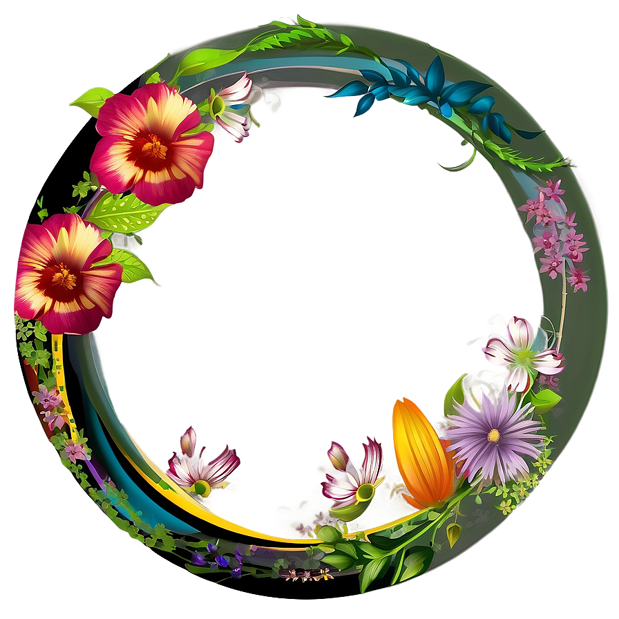 Floral Circle Frame Png Unn18