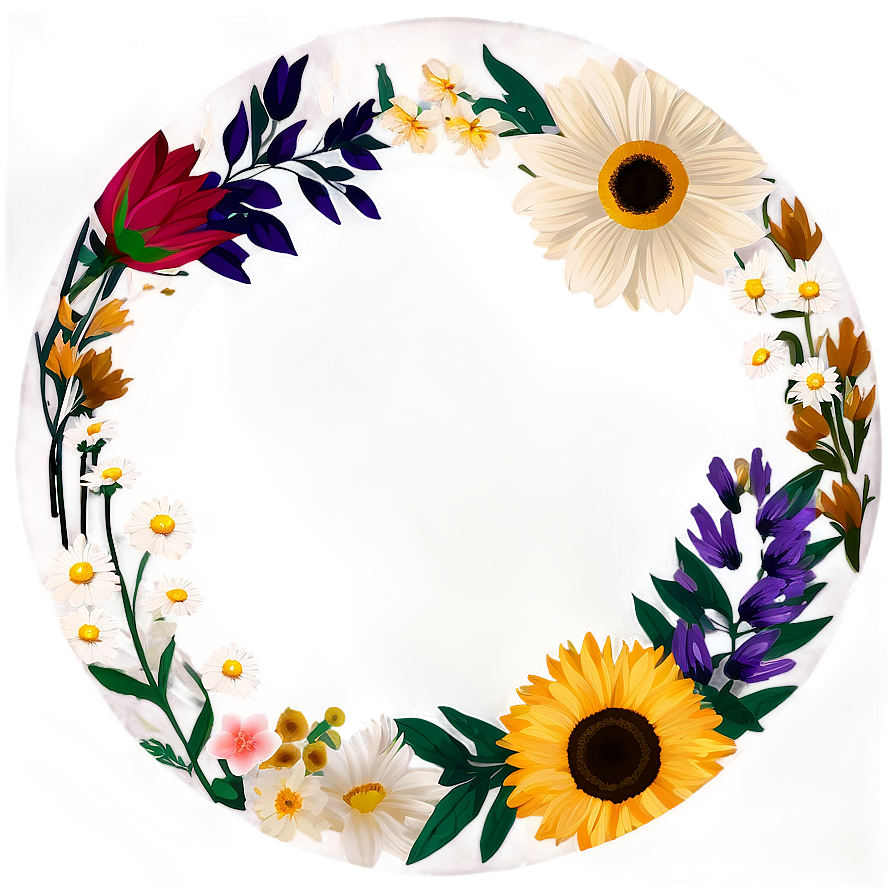 Floral Circle Sticker Png Ncr87