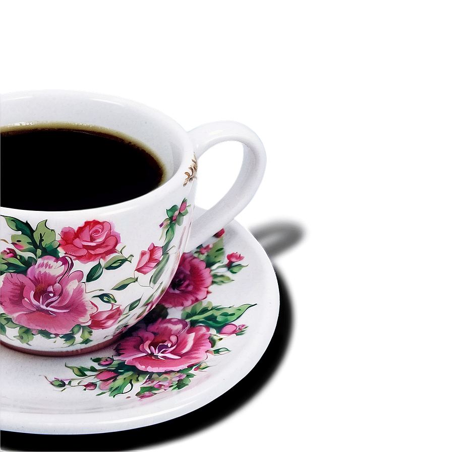 Floral Coffee Cup Png Kmp