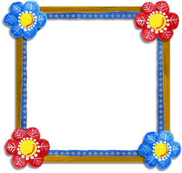 Floral Corner Decorative Frame PNG with transparent background