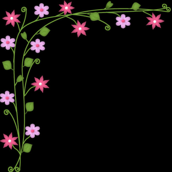 Floral Corner Design Element