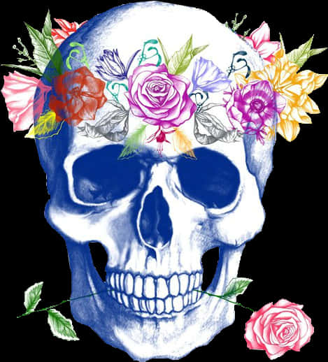 Floral Crowned Skull Artwork