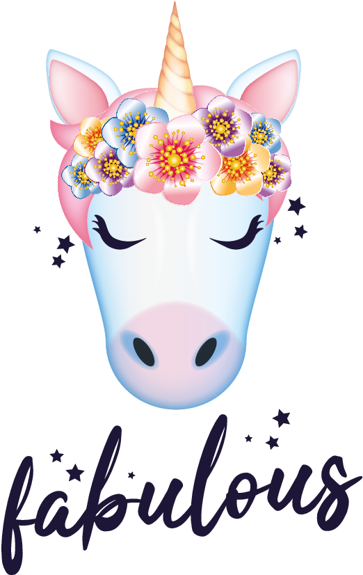 Floral Crowned Unicorn Fabulous PNG image with a transparent background, free high-resolution download