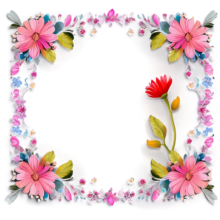 Floral Cute Frame Png Xby9