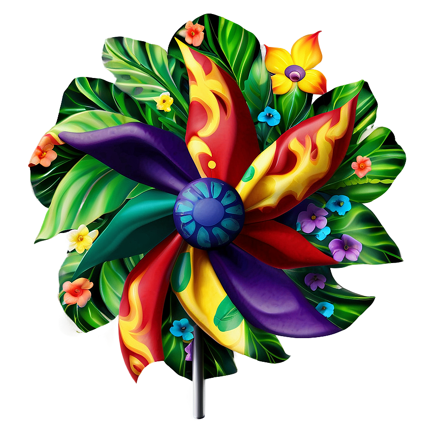 Floral Decor Pinwheel Png 06282024