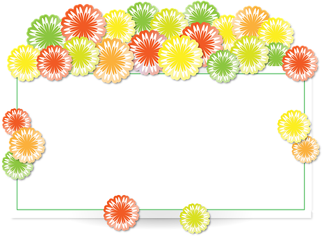 Floral Decorated Frame PNG with transparent background