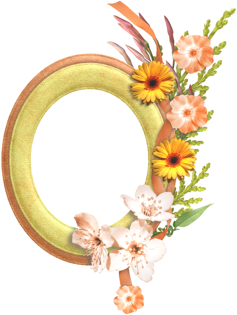 Floral Decorated Letter O Frame