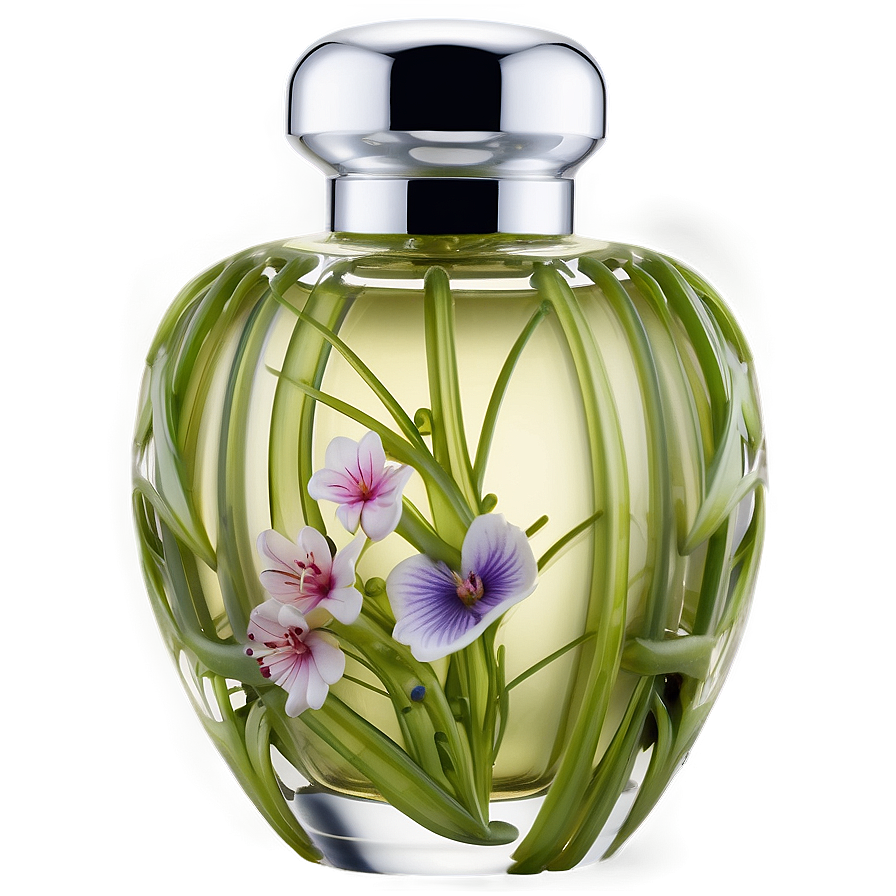 Floral Decorated Perfume Bottle PNG tby PNG image with a transparent background, free high-resolution download