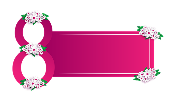 Floral Decorated Pink Banner