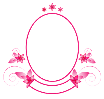 Floral Decorative Frame Black Background PNG with transparent background
