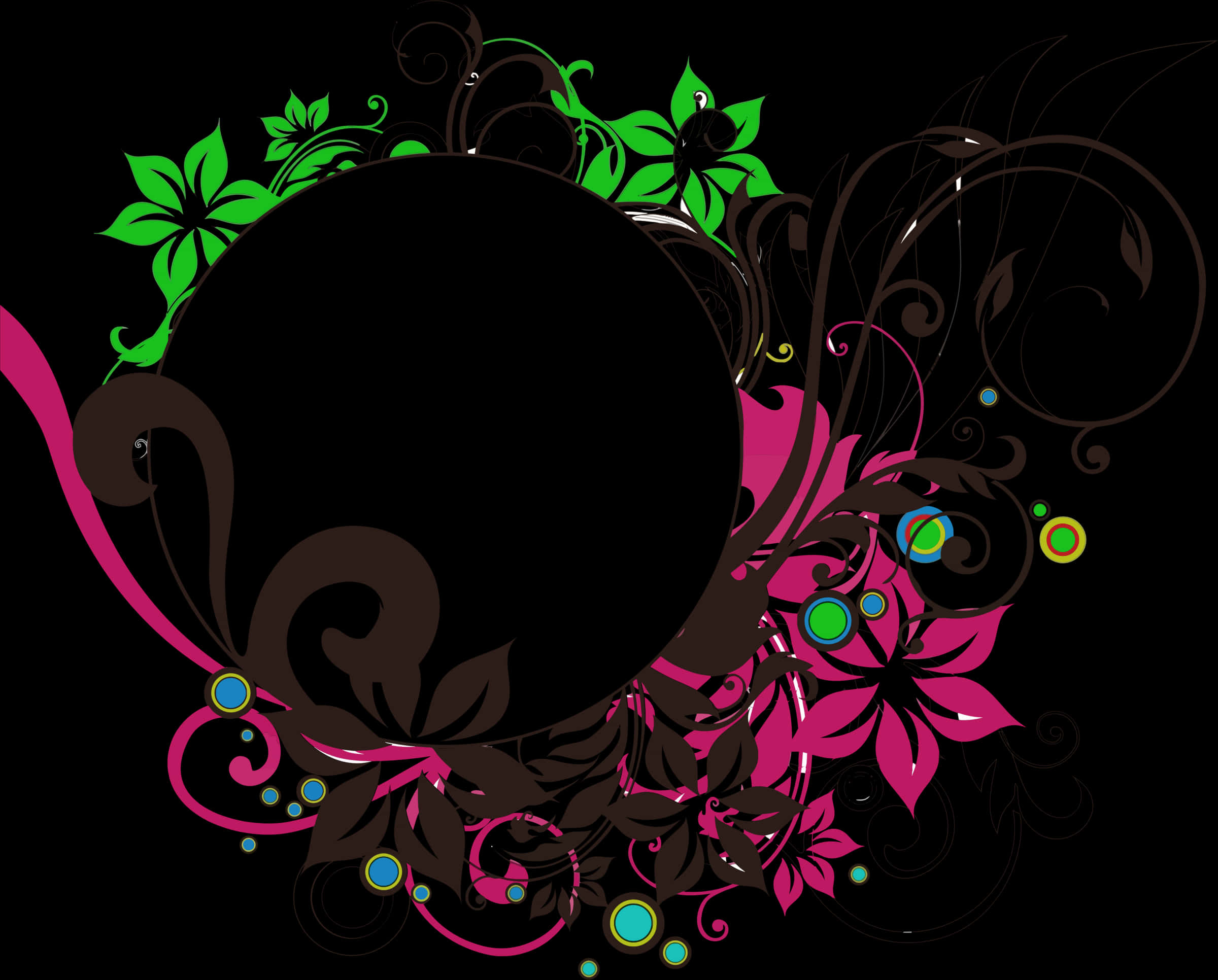 Floral Decorative Round Frame