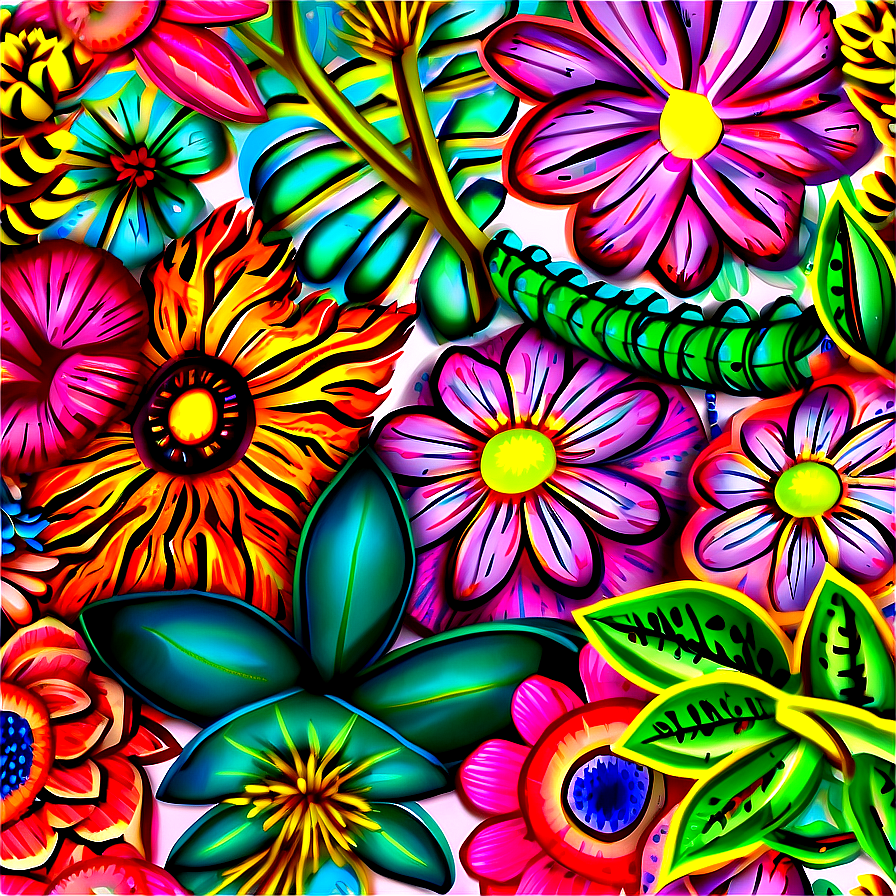 Floral Doodle PNG 05212024 PNG with transparent background