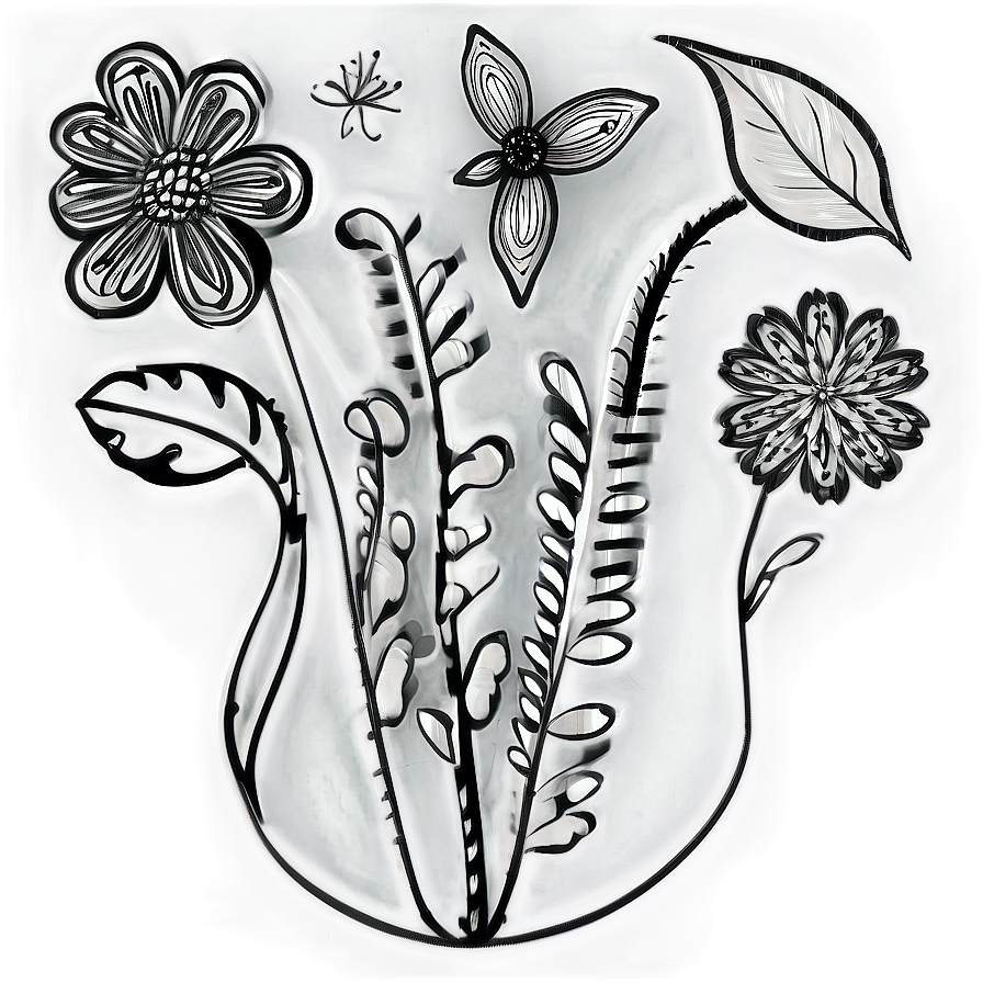 Floral Doodle PNG 12 PNG with transparent background