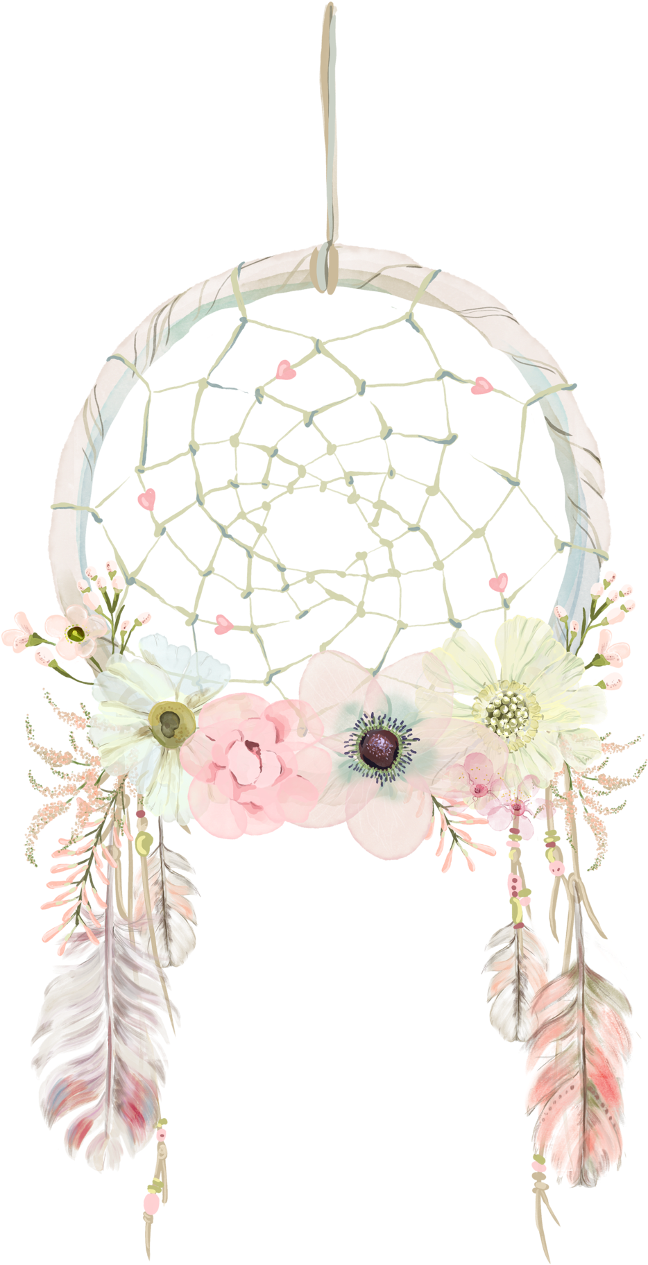Floral Dreamcatcher Design.png PNG with transparent background