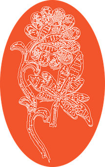 Floral Egg Sketch Art PNG with transparent background