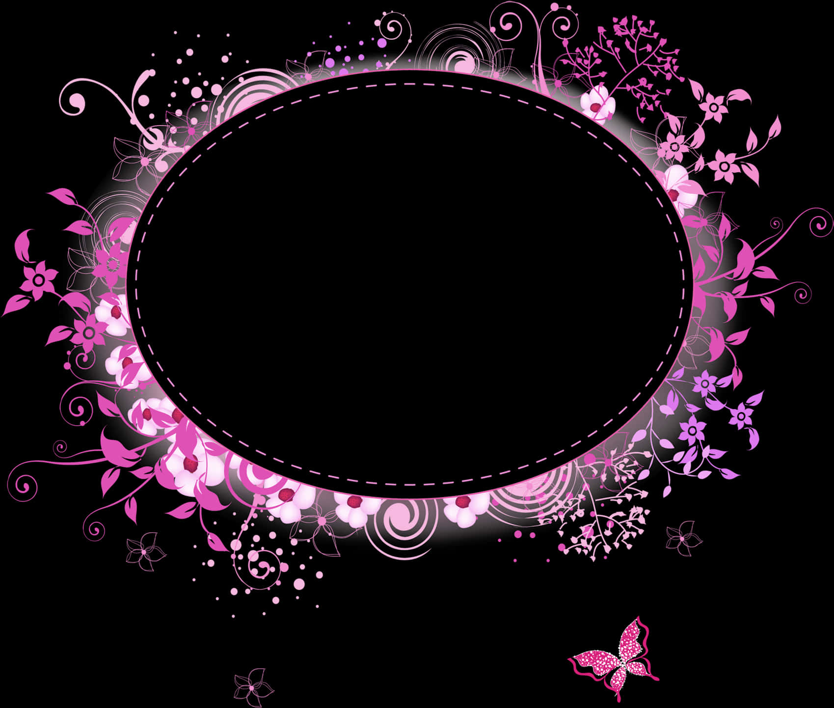 Floral_ Elegance_ Frame_ Design PNG with transparent background