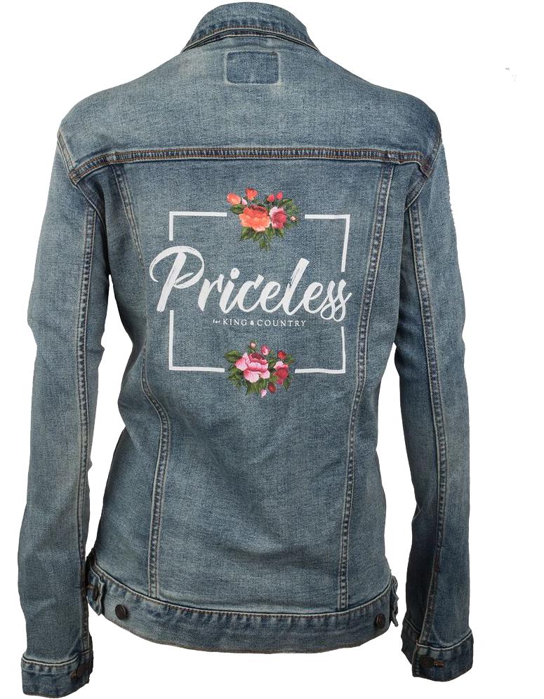 Floral Embellished Denim Jacket PNG with transparent background